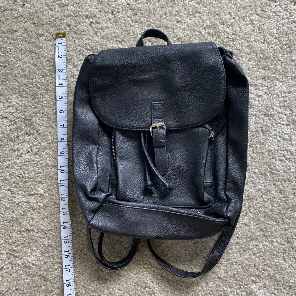 Forever 21 black faux leather mini backpack